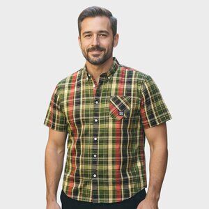 Parish Nation Shirt Mens 3XL Green Plaid Button Up Streetwear Lumberjack